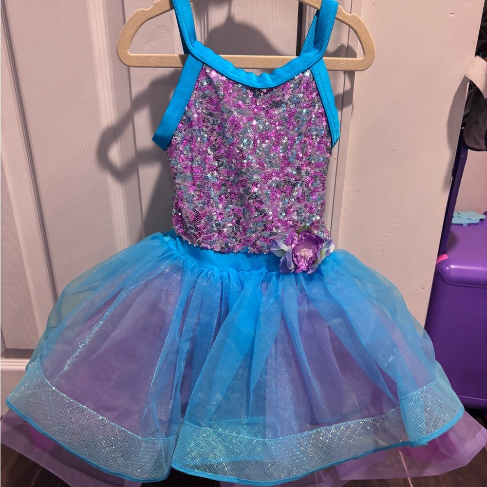 Weissman Glittery Blue and Purple Kids Dance Costume
